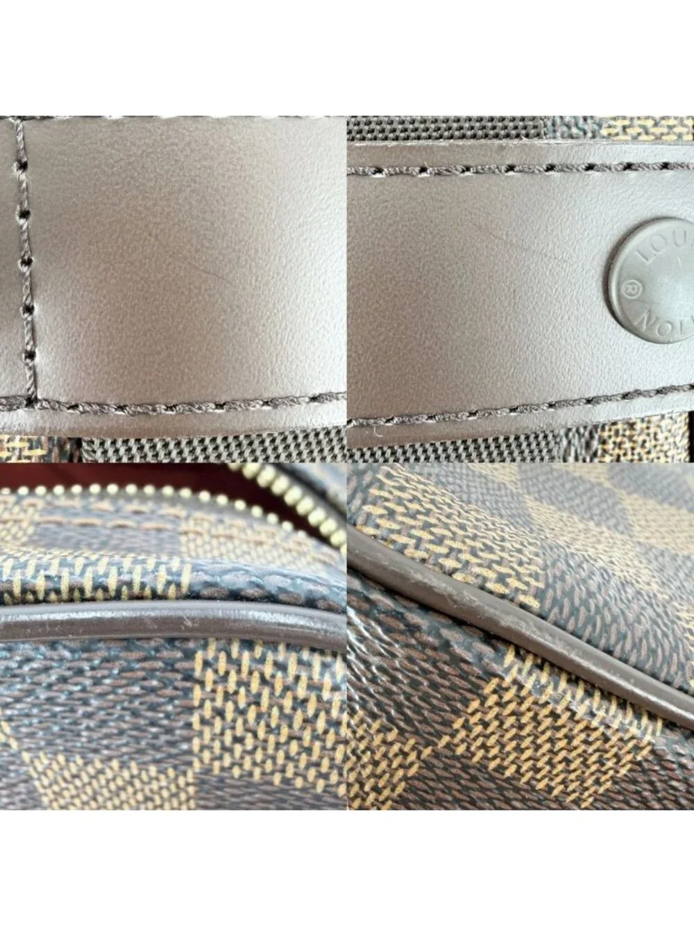 Louis Vuitton Shoulder Bag Olaf PM Crossbody Damier Canvas Brown Gold